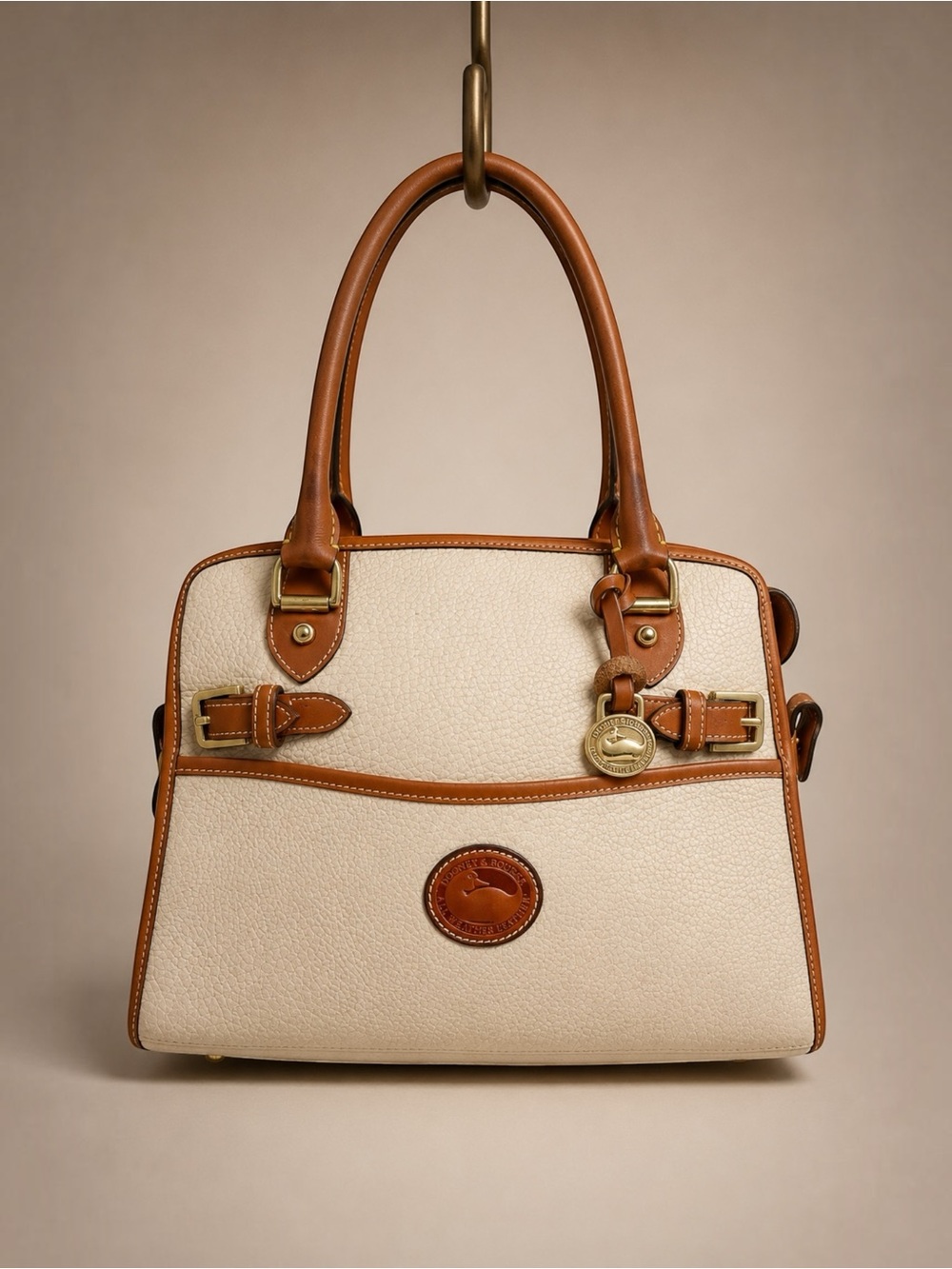 DOONEY & BOURKE Vintage All Weather Leather Satchel Bone Cream Bag